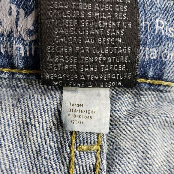 Mossimo Women’s Jean Shorts Sz 8/29 High Rise Denim Stretch Blue Button Fly Raw - Picture 7 of 7